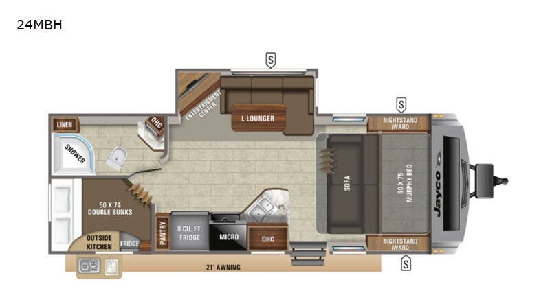 2020 Jayco White Hawk 24MBH - Used Travel Trailer For Sale by Fretz RV in Souderton, Pennsylvania features Slideout