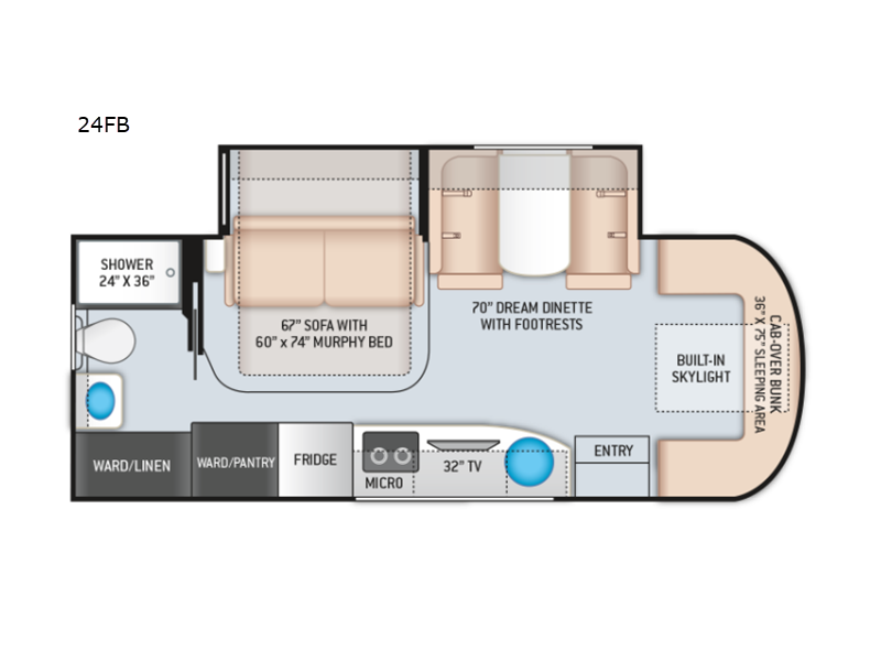 2022 Thor Motor Coach Delano Sprinter 24FB - Used Class C For Sale by Fretz RV in Souderton, Pennsylvania features Slideout