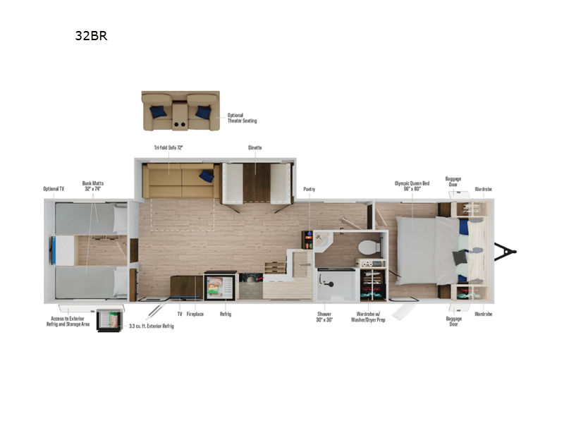 2026 Winnebago Access 32BR - New Travel Trailer For Sale by Fretz RV in Souderton, Pennsylvania features Slideout