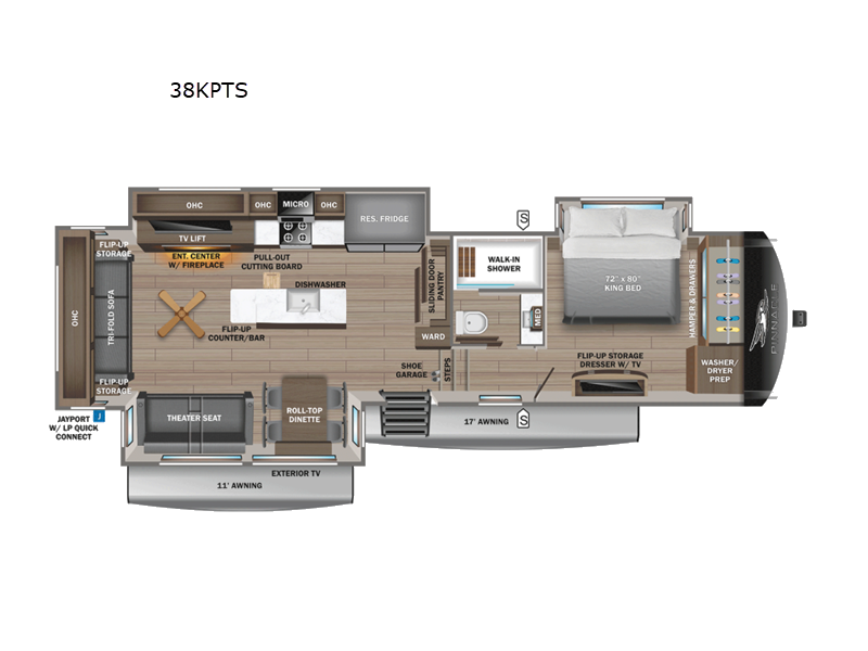 2027 Jayco Pinnacle 38KPTS - New Fifth Wheel For Sale by Fretz RV in Souderton, Pennsylvania features Slideout