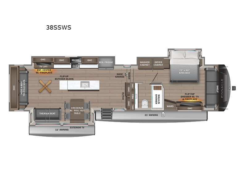 2027 Jayco Pinnacle 38SSWS - New Fifth Wheel For Sale by Fretz RV in Souderton, Pennsylvania features Slideout