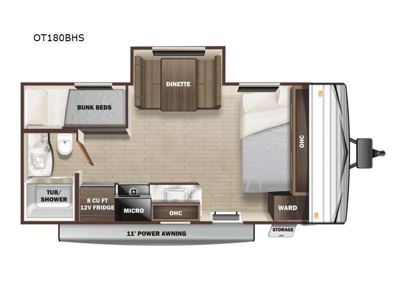 2021 Highland Ridge Open Range Conventional OT180BHS - Used Travel Trailer For Sale by Fretz RV in Souderton, Pennsylvania features Slideout
