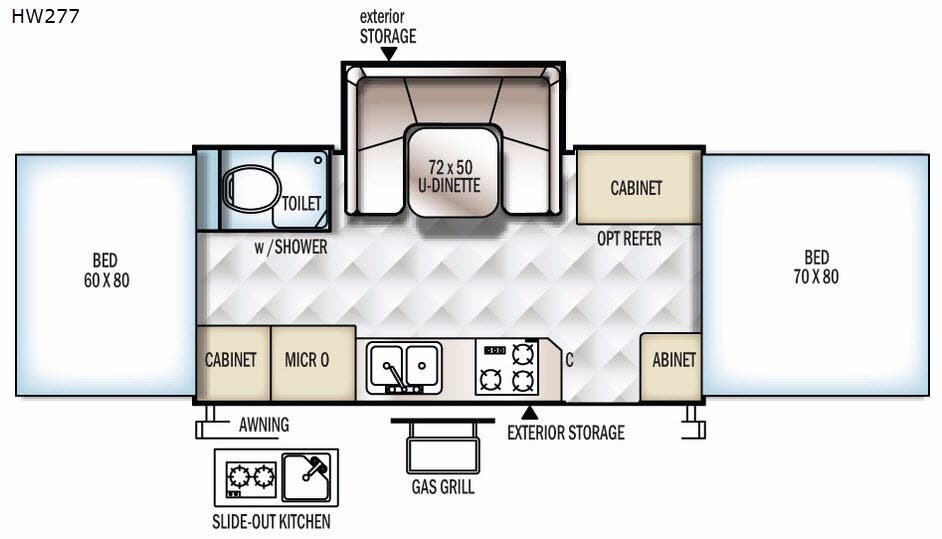 2017 Forest River Rockwood High Wall Series HW277 - Used Popup For Sale by Fretz RV in Souderton, Pennsylvania features Slideout