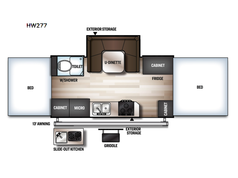 2021 Forest River Rockwood High Wall Series HW277 - Used Popup For Sale by Fretz RV in Souderton, Pennsylvania features Slideout
