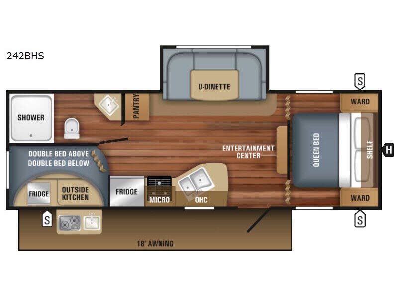 2018 Jayco Jay Flight SLX 242BHS - Used Travel Trailer For Sale by Fretz RV in Souderton, Pennsylvania features Slideout