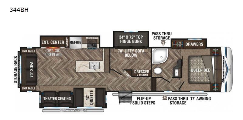 2020 K-Z Sportsmen 344BH - Used Fifth Wheel For Sale by Fretz RV in Souderton, Pennsylvania features Slideout