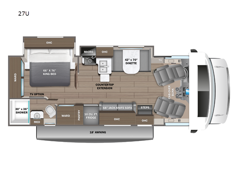 2025 Jayco Greyhawk 27U - New Class C For Sale by Fretz RV in Souderton, Pennsylvania features Slideout