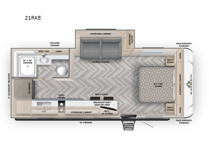 2025 Ember RV E-Series 21RKE - New Travel Trailer For Sale by Fretz RV in Souderton, Pennsylvania features Slideout