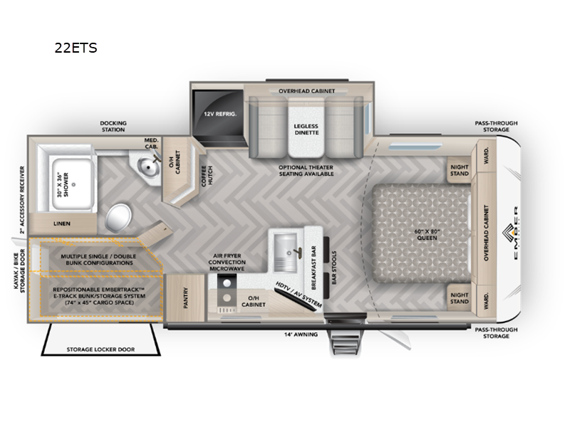 2026 Ember RV E-Series 22ETS - New Travel Trailer For Sale by Fretz RV in Souderton, Pennsylvania features Slideout