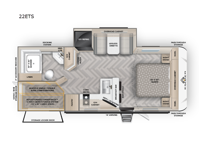 2024 Ember RV E-Series 22ETS - Used Travel Trailer For Sale by Fretz RV in Souderton, Pennsylvania features Slideout