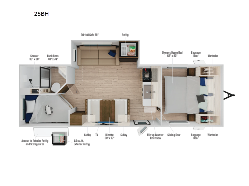 2026 Winnebago Access 25BH - New Travel Trailer For Sale by Fretz RV in Souderton, Pennsylvania features Slideout