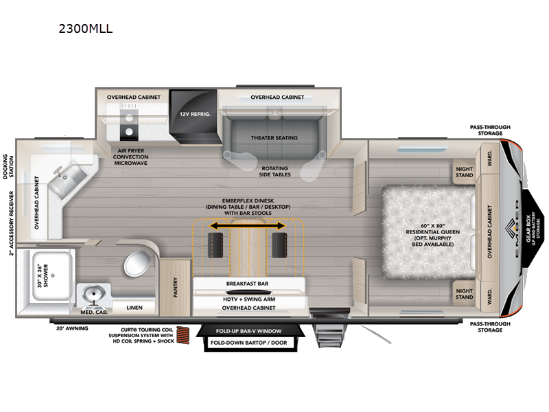 2027 Ember RV Touring Edition TRL. - New Travel Trailer For Sale by Fretz RV in Souderton, Pennsylvania features Slideout