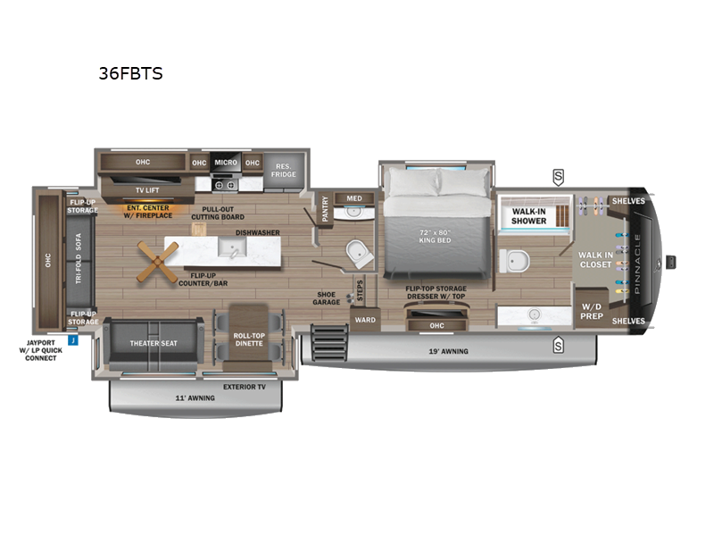 2027 Jayco Pinnacle 36FBTS - New Fifth Wheel For Sale by Fretz RV in Souderton, Pennsylvania features Slideout