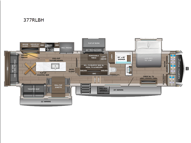 2027 Jayco North Point 361 RLBH - New Fifth Wheel For Sale by Fretz RV in Souderton, Pennsylvania features Slideout
