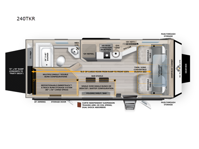 2027 Ember RV Overland Series 240TKR - New Toy Hauler For Sale by Fretz RV in Souderton, Pennsylvania