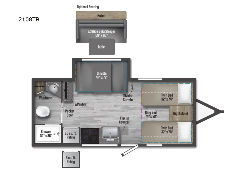 2027 Winnebago Micro Minnie 2108TB - New Travel Trailer For Sale by Fretz RV in Souderton, Pennsylvania features Slideout