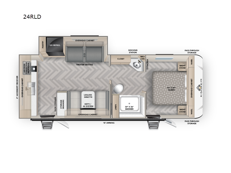 2027 Ember RV E-Series 24RLD - New Travel Trailer For Sale by Fretz RV in Souderton, Pennsylvania features Slideout