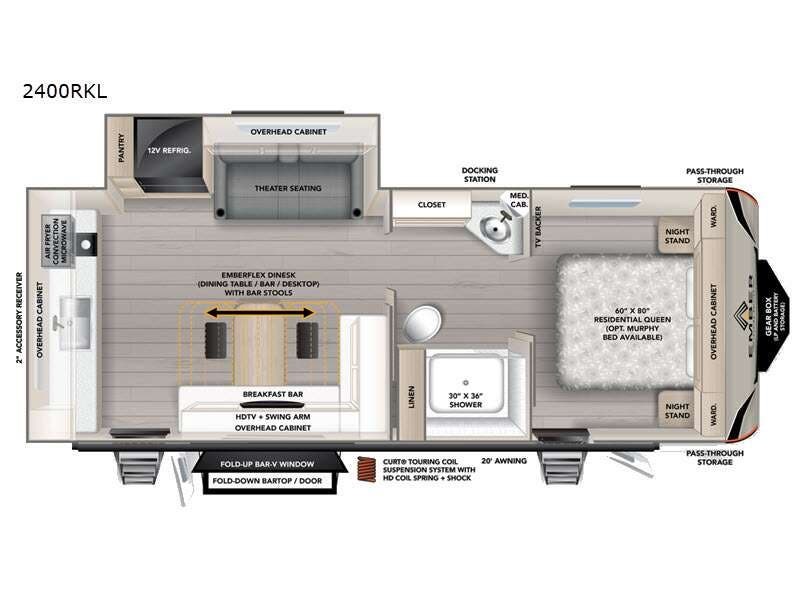 2027 Ember RV Touring Edition 2400RKL - New Travel Trailer For Sale by Fretz RV in Souderton, Pennsylvania features Slideout