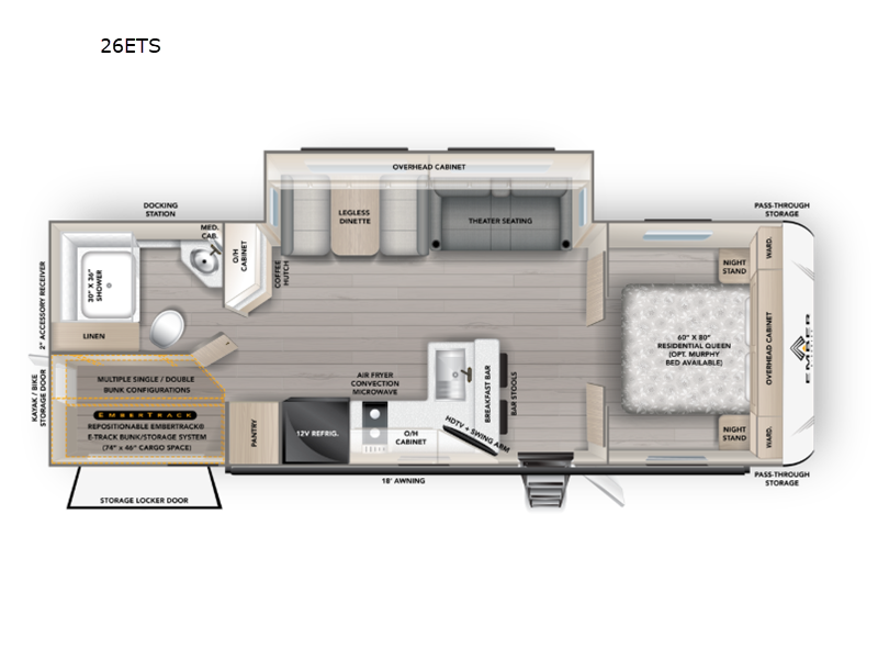 2027 Ember RV E-Series 26ETS - New Travel Trailer For Sale by Fretz RV in Souderton, Pennsylvania features Slideout
