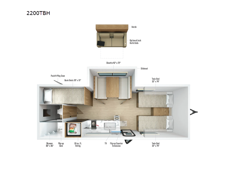 2027 Winnebago Micro Minnie 2200TBH - New Travel Trailer For Sale by Fretz RV in Souderton, Pennsylvania features Slideout