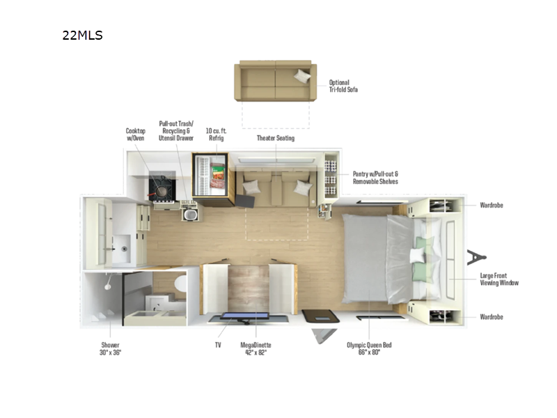2026 Winnebago Thrive 22MLS - New Travel Trailer For Sale by Fretz RV in Souderton, Pennsylvania features Slideout