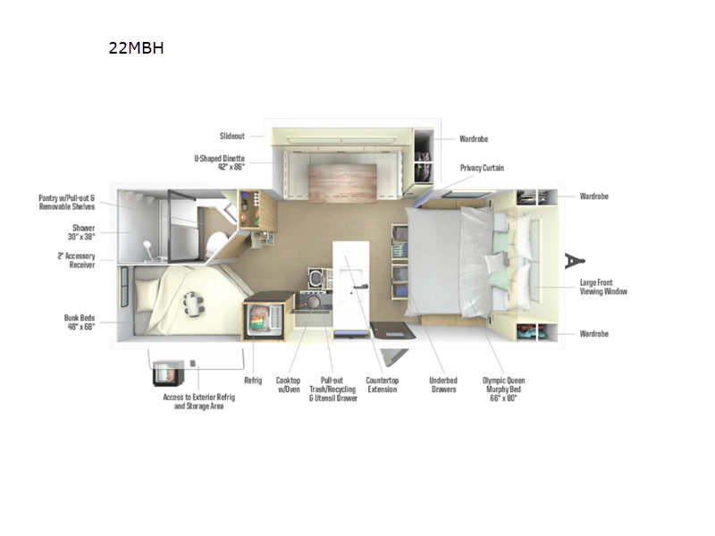 2027 Winnebago Thrive 22MBH - New Travel Trailer For Sale by Fretz RV in Souderton, Pennsylvania features Slideout