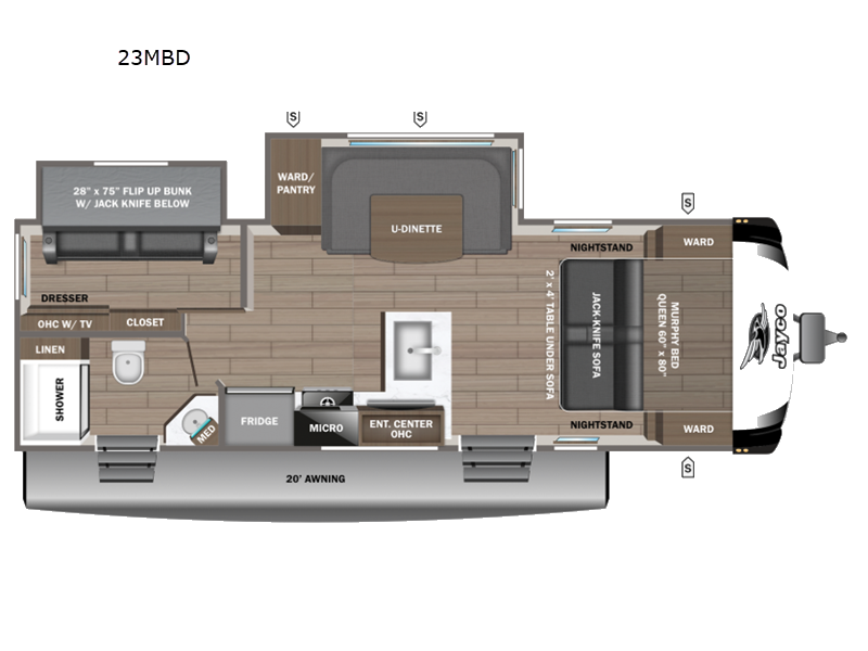 2027 Jayco Jay Feather 23MBD - New Travel Trailer For Sale by Fretz RV in Souderton, Pennsylvania features Slideout