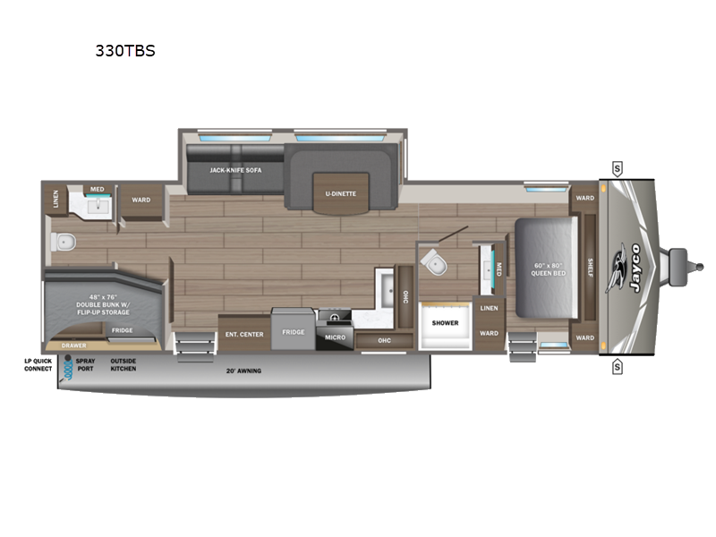 2027 Jayco Jay Flight 330TBS - New Travel Trailer For Sale by Fretz RV in Souderton, Pennsylvania features Slideout
