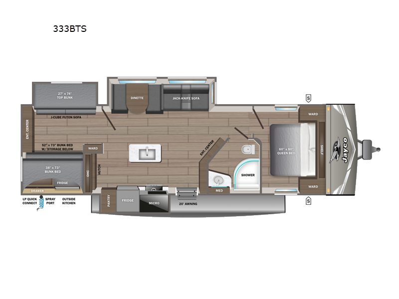 2027 Jayco Jay Flight 333BTS - New Travel Trailer For Sale by Fretz RV in Souderton, Pennsylvania features Slideout