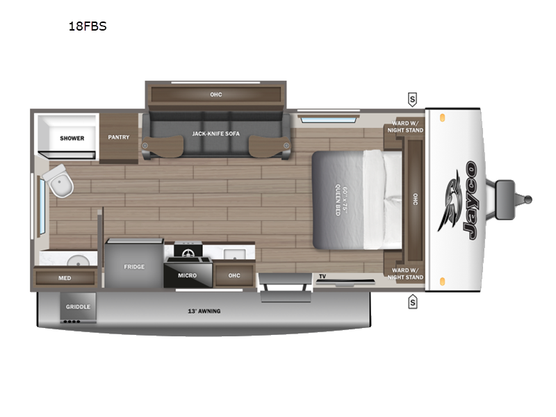 2027 Jayco Jay Feather Air 18FBS - New Travel Trailer For Sale by Fretz RV in Souderton, Pennsylvania features Slideout