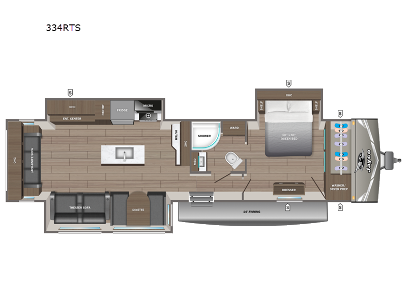 2027 Jayco Jay Flight 334RTS - New Travel Trailer For Sale by Fretz RV in Souderton, Pennsylvania features Slideout