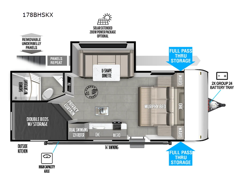 2024 Forest River Salem FSX 178BHSKX - Used Travel Trailer For Sale by Fretz RV in Souderton, Pennsylvania features Slideout