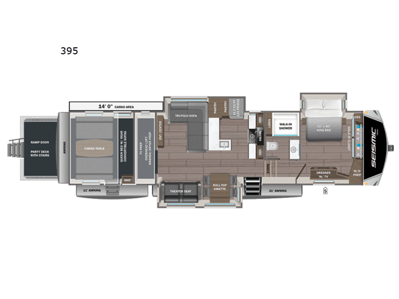 2027 Jayco Seismic 395 - New Toy Hauler For Sale by Fretz RV in Souderton, Pennsylvania features Slideout
