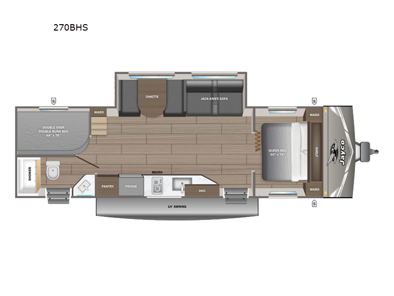 2027 Jayco Jay Flight 270BHS - New Travel Trailer For Sale by Fretz RV in Souderton, Pennsylvania features Slideout