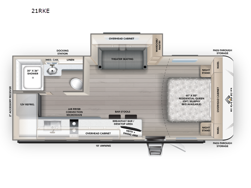 2027 Ember RV E-Series 21RKE - New Travel Trailer For Sale by Fretz RV in Souderton, Pennsylvania features Slideout