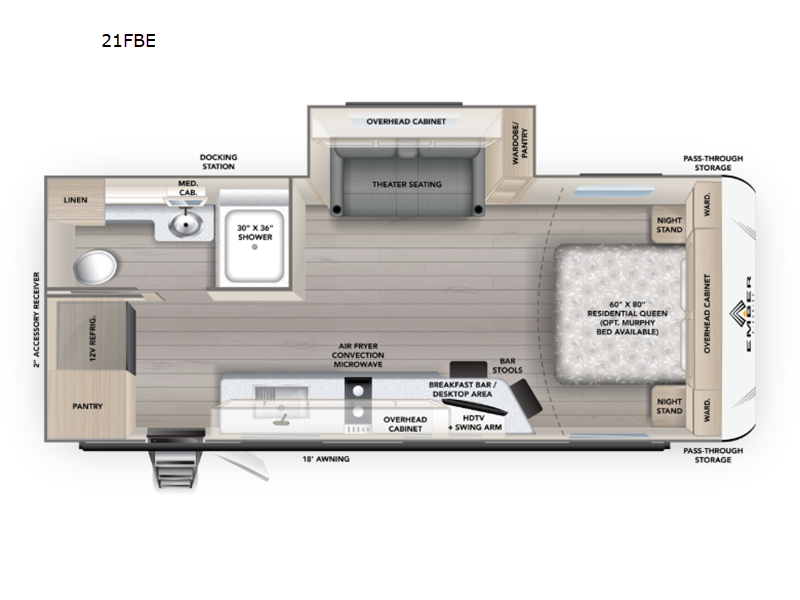2027 Ember RV E-Series 21FBE - New Travel Trailer For Sale by Fretz RV in Souderton, Pennsylvania features Slideout