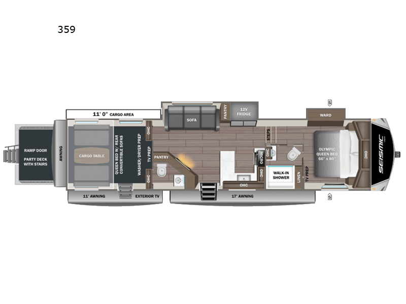 2027 Jayco Seismic 359 - New Toy Hauler For Sale by Fretz RV in Souderton, Pennsylvania features Slideout