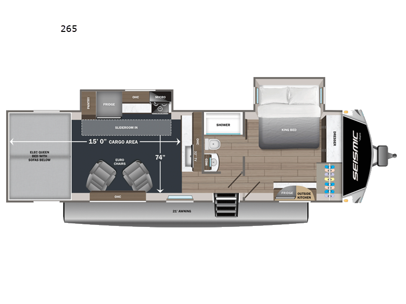 2027 Jayco Seismic 265 - New Toy Hauler For Sale by Fretz RV in Souderton, Pennsylvania features Slideout