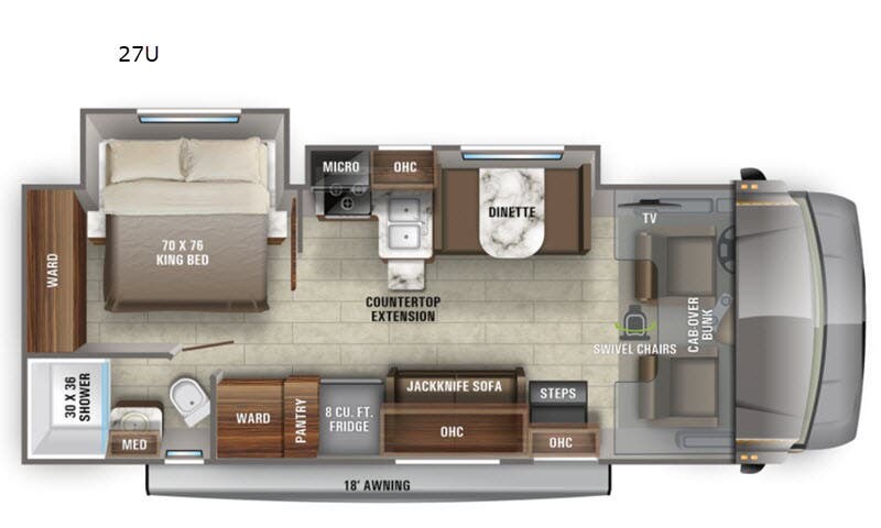 2021 Jayco Greyhawk 27U - Used Class C For Sale by Fretz RV in Souderton, Pennsylvania features Slideout