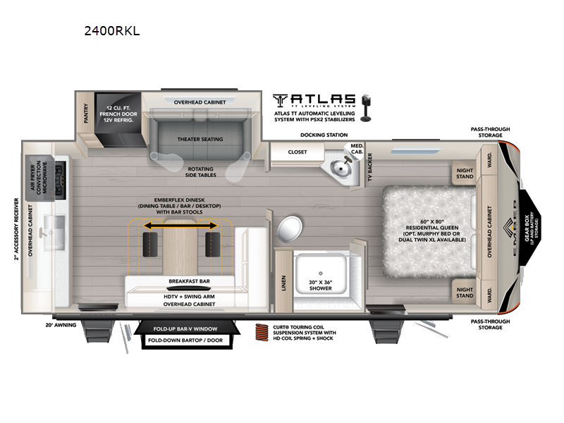 2027 Ember RV Touring Edition 2400RKL - New Travel Trailer For Sale by Fretz RV in Souderton, Pennsylvania features Slideout