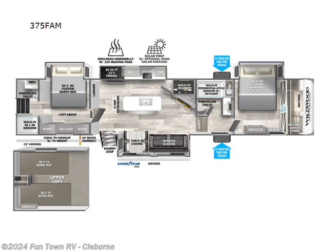 2024 Forest River Wildwood Heritage Glen 375FAM - New Fifth Wheel For Sale by Fun Town RV - Cleburne in Cleburne, Texas