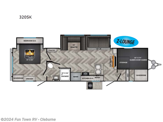 2024 CrossRoads Fun Time 320SK - New Travel Trailer For Sale by Fun Town RV - Cleburne in Cleburne, Texas