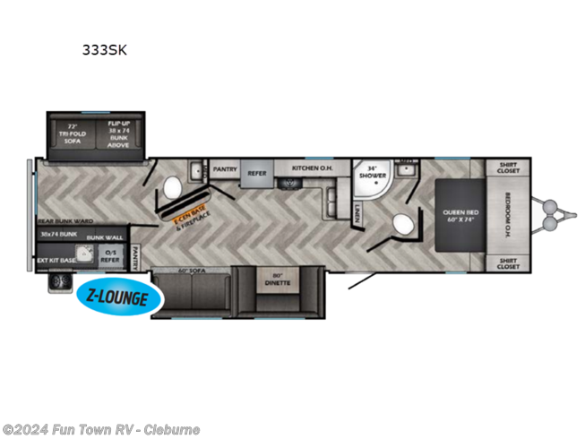 2024 CrossRoads Fun Time 333SK - New Travel Trailer For Sale by Fun Town RV - Cleburne in Cleburne, Texas