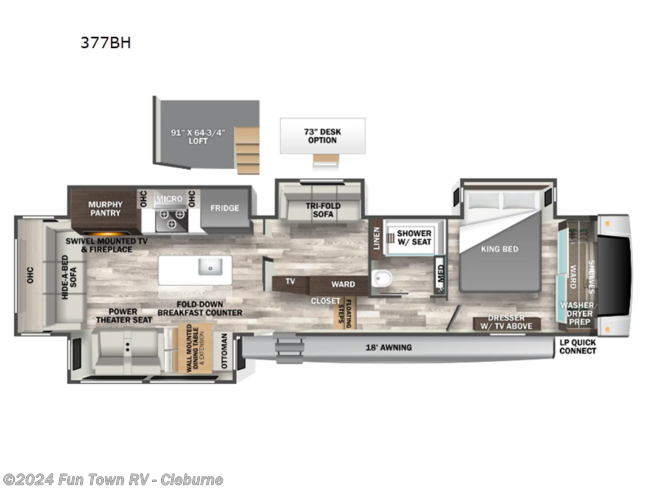2024 Forest River Cedar Creek 377BH - New Fifth Wheel For Sale by Fun Town RV - Cleburne in Cleburne, Texas