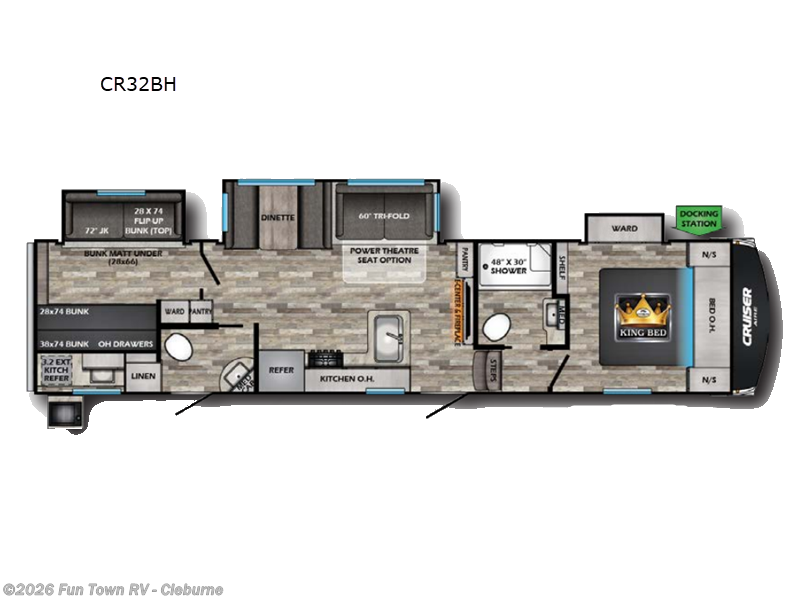 2025 CrossRoads Cruiser 32BH - New Fifth Wheel For Sale by Fun Town RV - Cleburne in Cleburne, Texas features Slideout