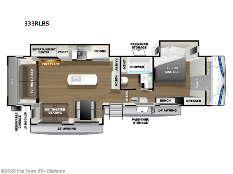2022 Forest River Wildcat 333RLBS - Used Fifth Wheel For Sale by Fun Town RV - Cleburne in Cleburne, Texas features Slideout