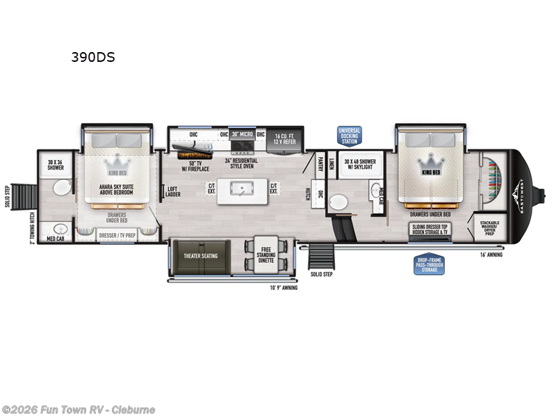 2026 East to West Ahara 390DS - New Fifth Wheel For Sale by Fun Town RV - Cleburne in Cleburne, Texas features Slideout