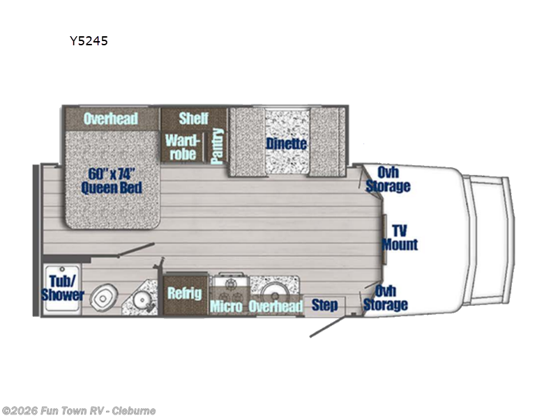 2026 Gulf Stream Yellowstone Y5245 - New Class C For Sale by Fun Town RV - Cleburne in Cleburne, Texas features Slideout