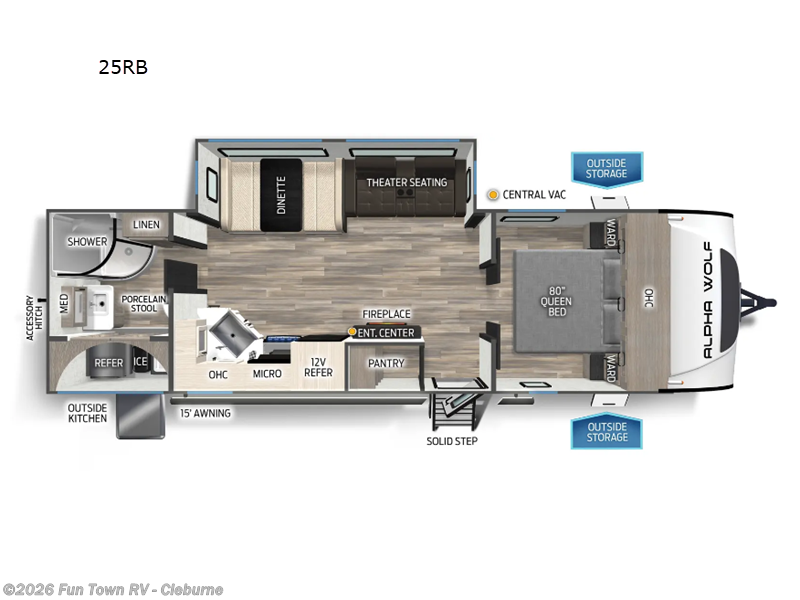 2025 Forest River Cherokee Alpha Wolf 25RB - New Travel Trailer For Sale by Fun Town RV - Cleburne in Cleburne, Texas features Slideout