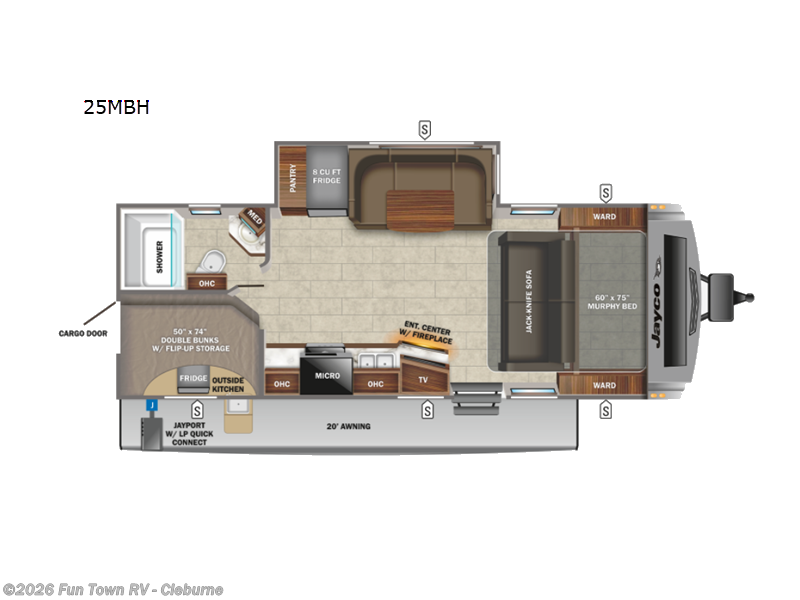 2023 Jayco White Hawk 25MBH - Used Travel Trailer For Sale by Fun Town RV - Cleburne in Cleburne, Texas features Slideout